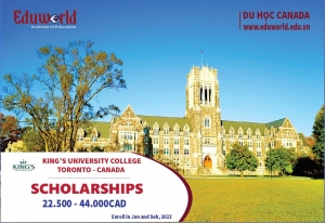 Học bổng 44.000CAD Dành cho Sinh viên Việt Nam tại Trường  King's University College Tỉnh bang Ontorio, Canada